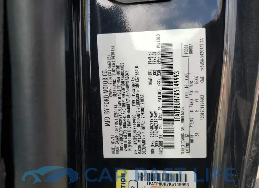 1FATP8UH7K5149993# 12