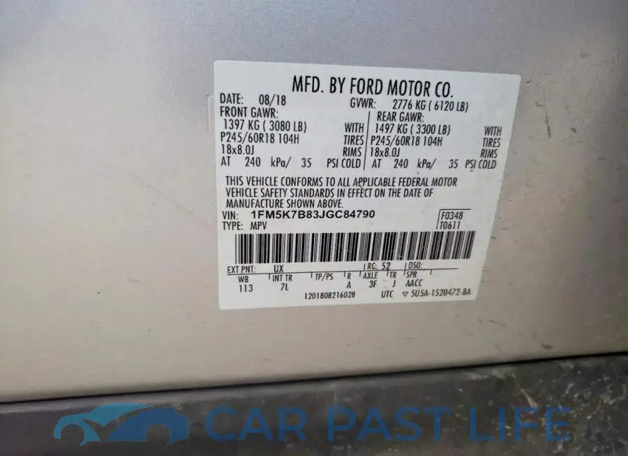 1FM5K7B83JGC84790# 13