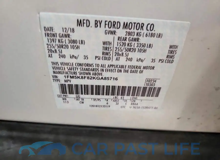 1FM5K8F82KGA85716# 13