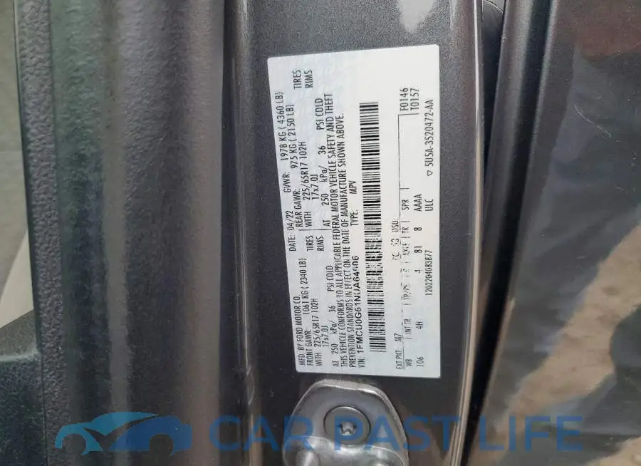 1FMCU0G61NUA64006# 12