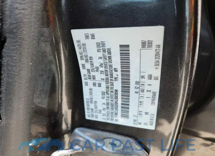 1FMCU0GD8KUB85898# 12