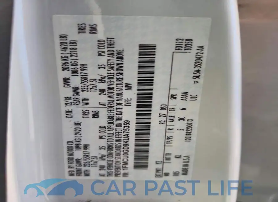 1FMCU0GD9KUA75359# 13