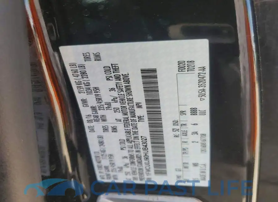 1FMCU0J90HUB43027# 13