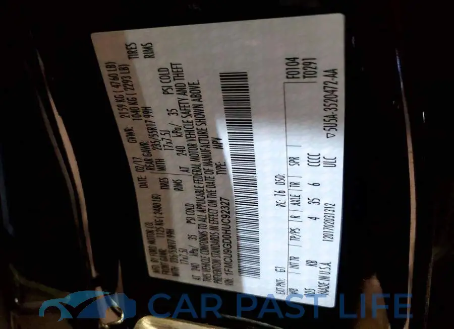 1FMCU9GD0HUC92327# 13