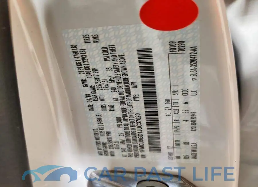 1FMCU9GD1JUC37620# 12
