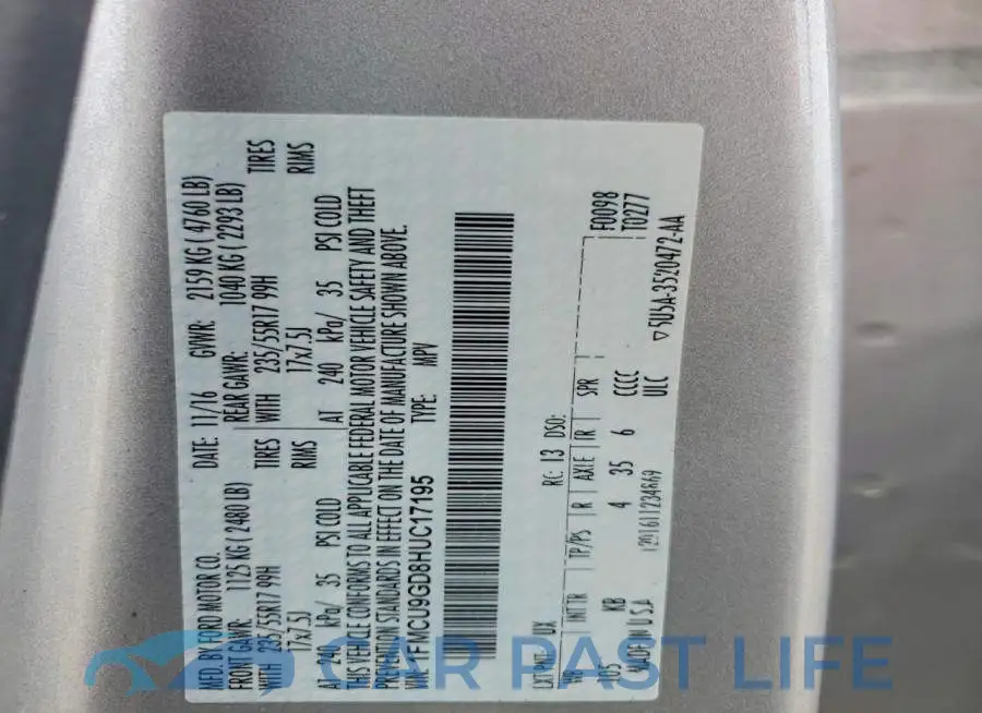 1FMCU9GD8HUC17195# 14