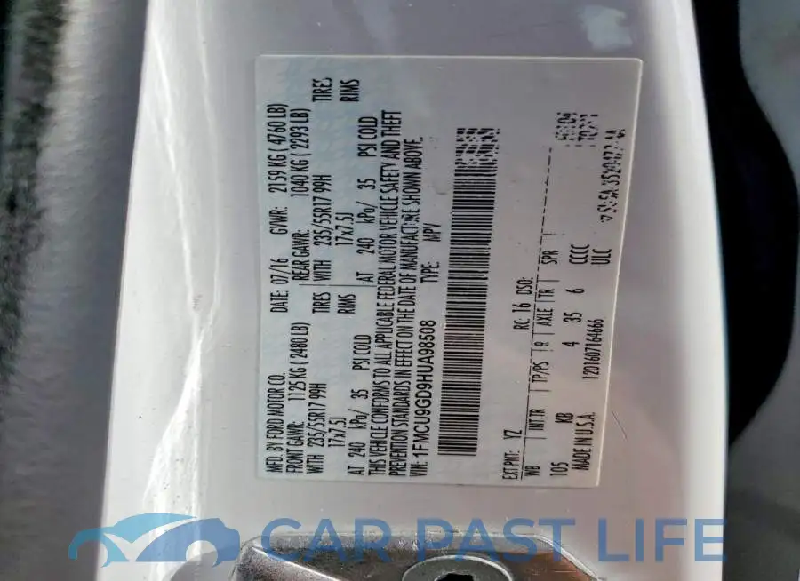 1FMCU9GD9HUA98508# 13