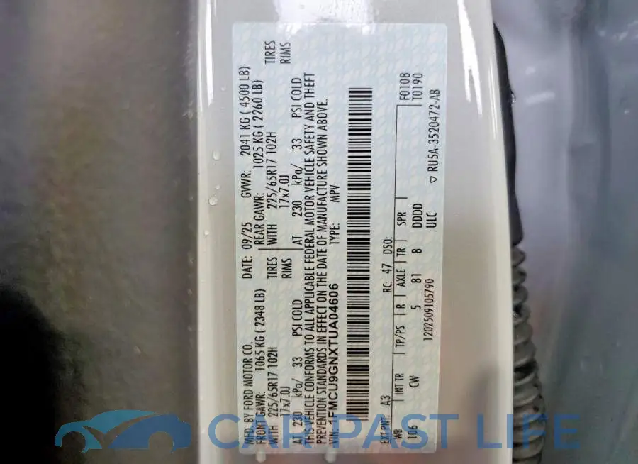1FMCU9GNXTUA04606# 14