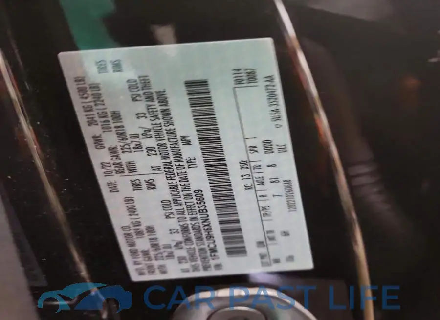 1FMCU9H6XNUB35609# 14