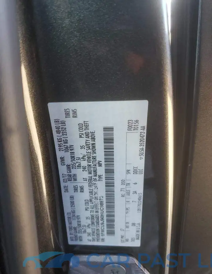 1FMCU9J90HUC98973# 13
