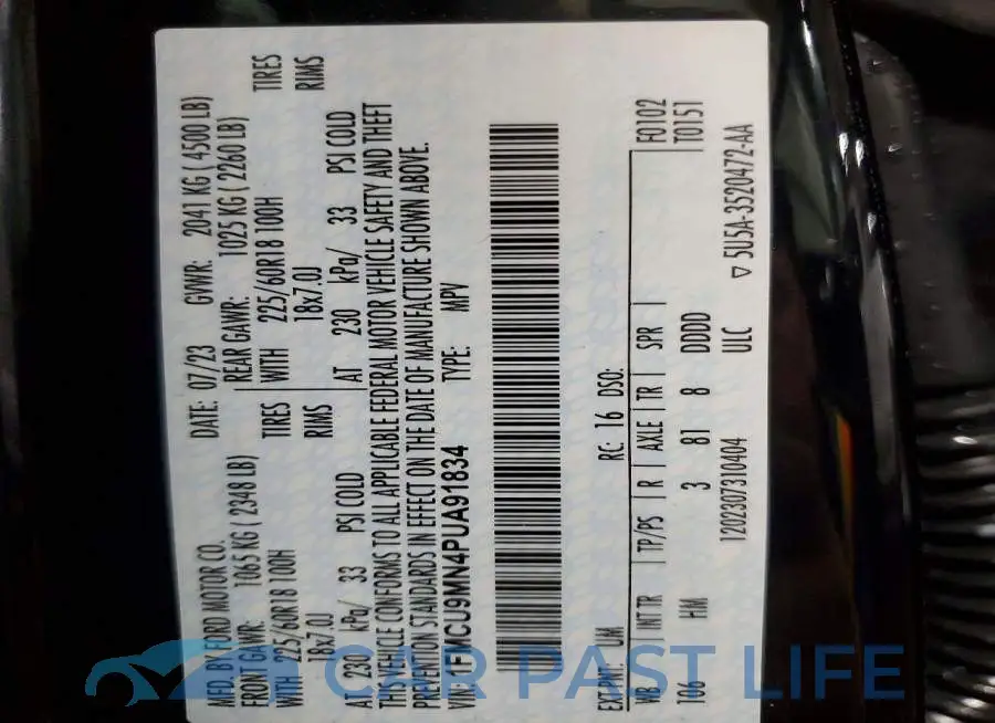1FMCU9MN4PUA91834# 14