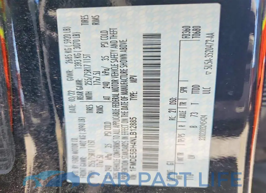 1FMDE5BH4NLB12885# 13