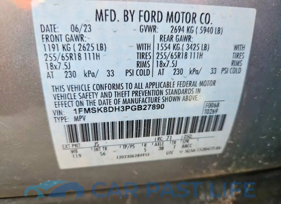 1FMSK8DH3PGB27890# 13