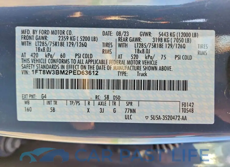 1FT8W3BM2PED63612# 12