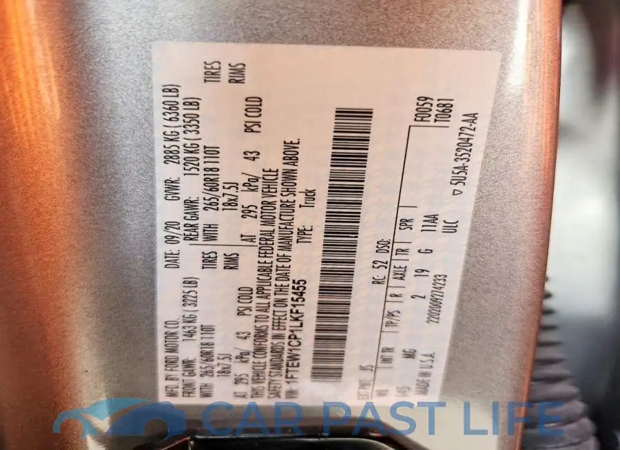 1FTEW1CP1LKF15455# 12