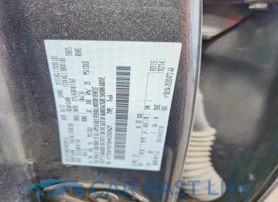 1FTEW1EF0HKD53927# 12
