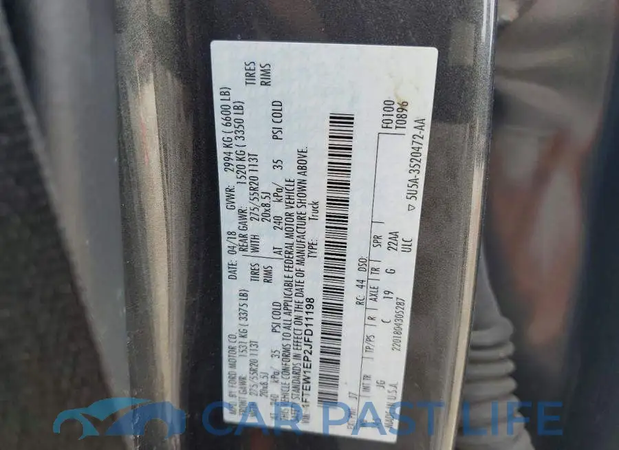 1FTEW1EP2JFD11198# 12