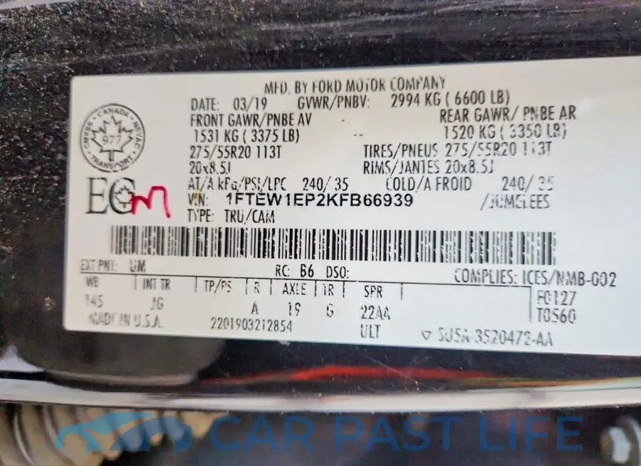 1FTEW1EP2KFB66939# 12