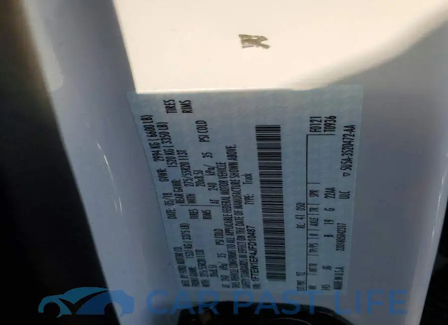 1FTEW1EP4JFD10487# 12