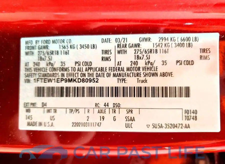 1FTEW1EP9MKD80952# 13