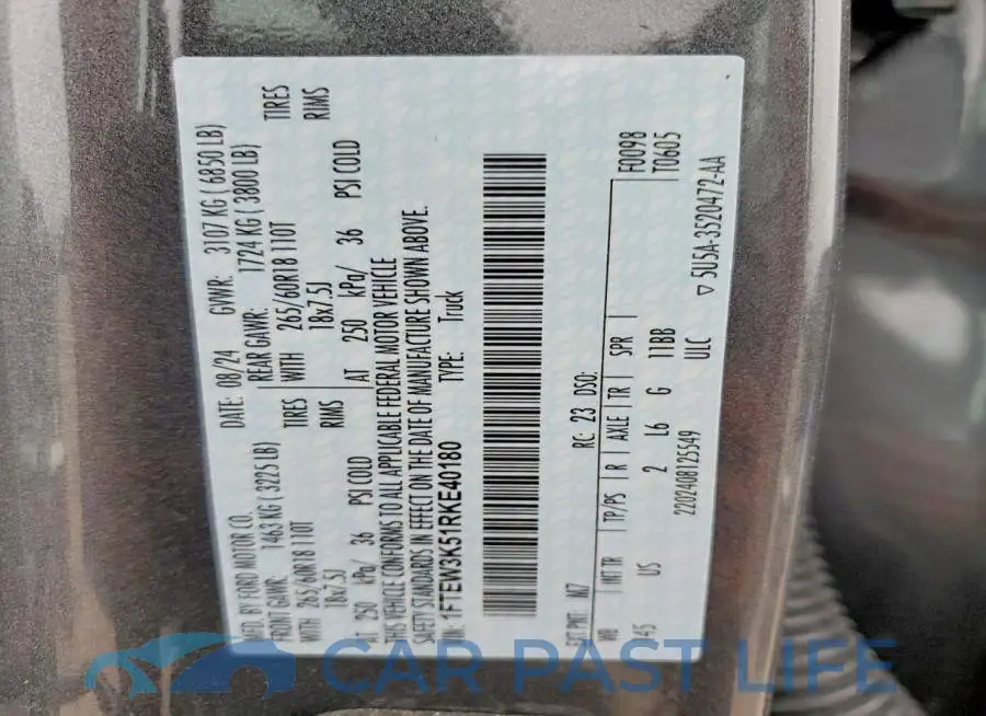 1FTEW3K51RKE40180# 13