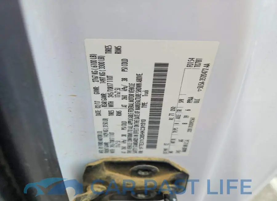 1FTEX1C85HKC91510# 12