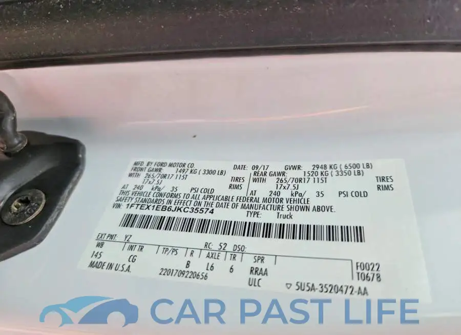 1FTEX1EB6JKC35574# 12