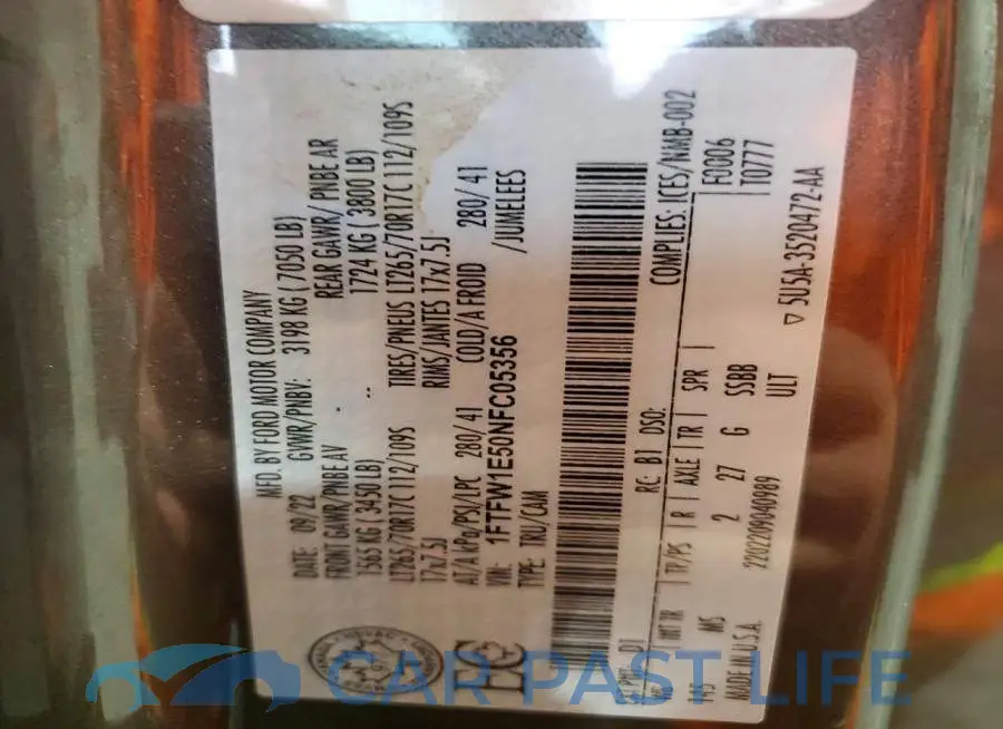 1FTFW1E50NFC05356# 13