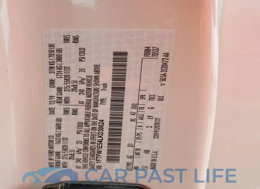 1FTFW1E54LKD30624# 12