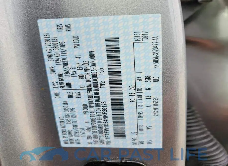 1FTFW1E54NKF26128# 12