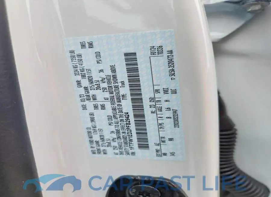 1FTFW1ED2PFB29424# 12