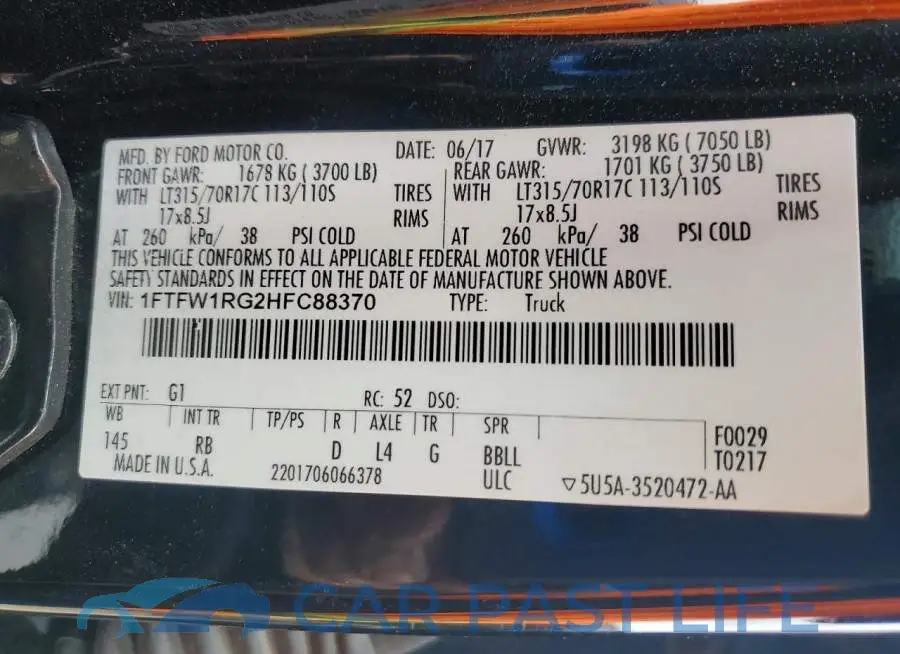 1FTFW1RG2HFC88370# 12