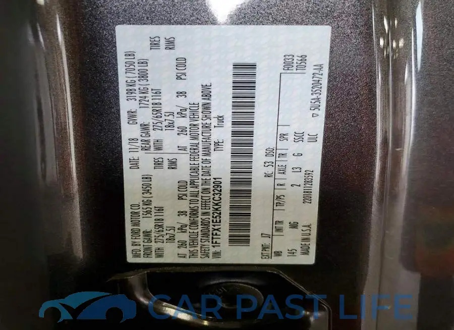 1FTFX1E52KKC32901# 12