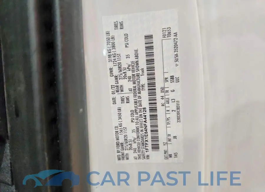 1FTFX1E84NFA44128# 12