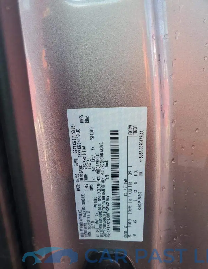 1FTFX1E88PKE42162# 13