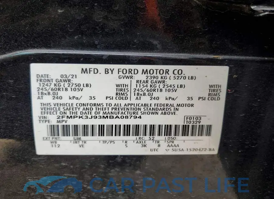2FMPK3J93MBA08794# 13