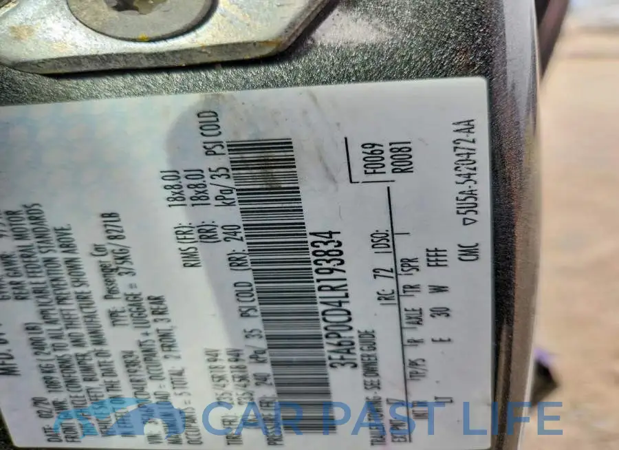 3FA6P0CD4LR193834# 12