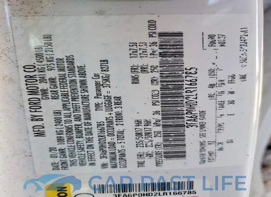 3FA6P0HD2LR166785# 12