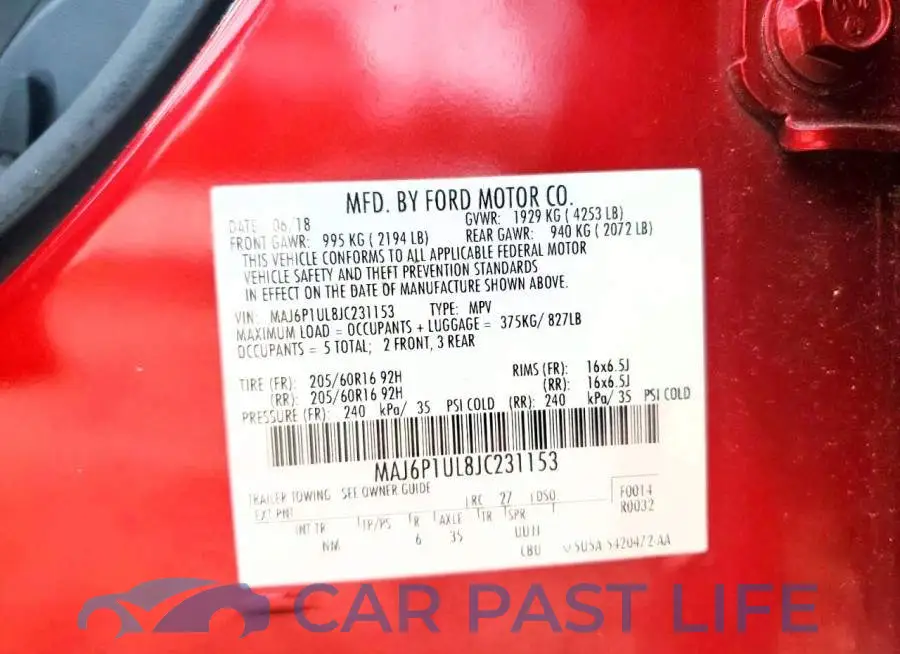 MAJ6P1UL8JC231153# 12
