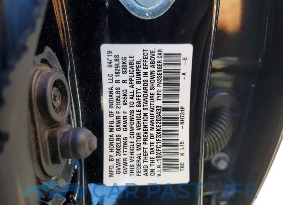 19XFC1F3XKE203433# 12