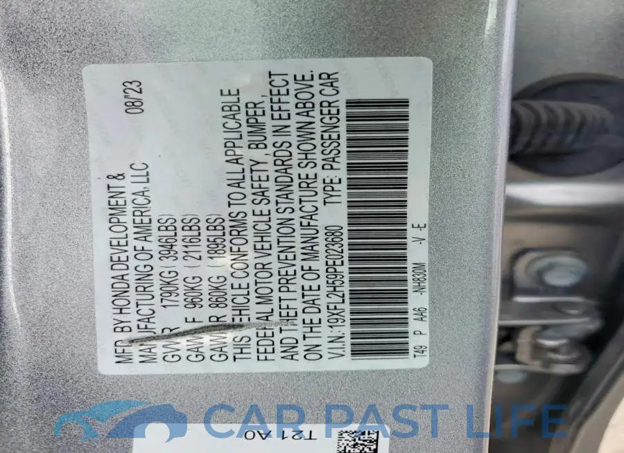 19XFL2H59PE023680# 12