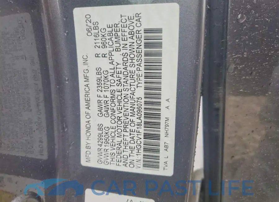 1HGCV1F18LA096075# 13