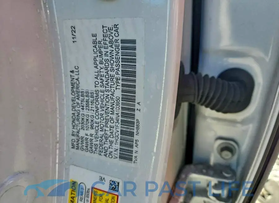 1HGCV1F34NA103950# 13