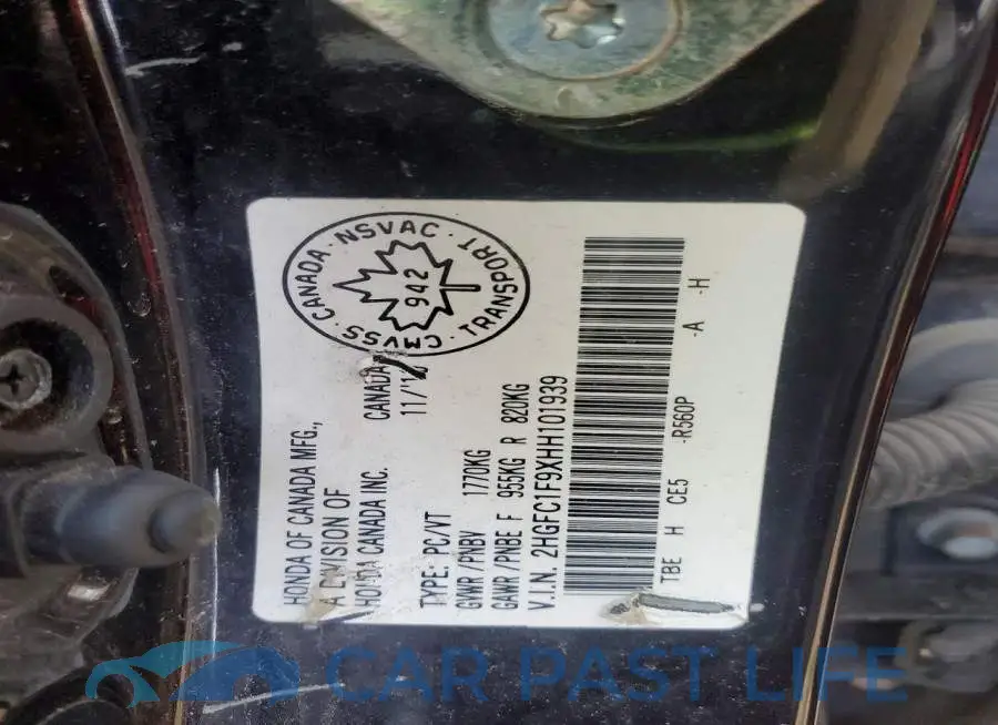2HGFC1F9XHH101939# 13