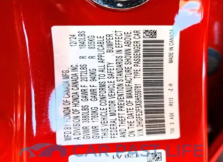 2HGFE2F5XSH559761# 12