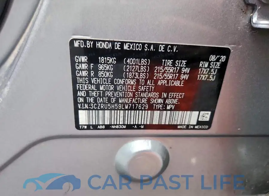 3CZRU5H59LM717629# 12