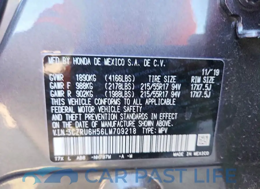 3CZRU6H56LM709218# 13
