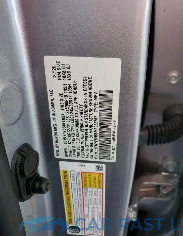 5FNYF5H56MB022767# 13