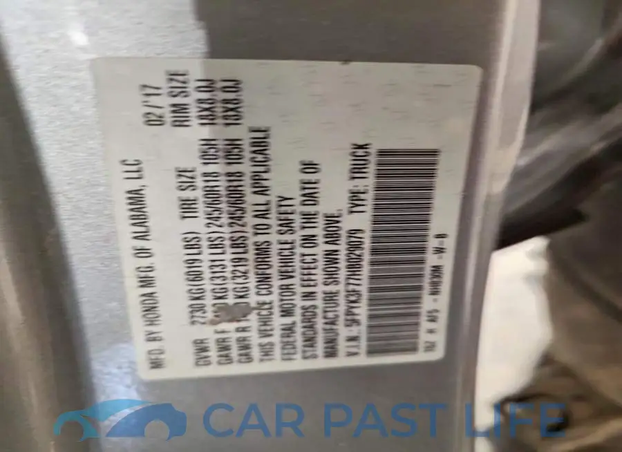 5FPYK3F77HB029079# 12