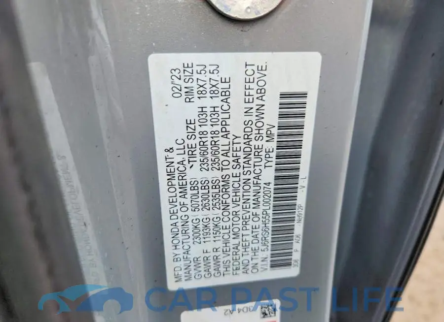 5J6RS6H55PL002074# 12